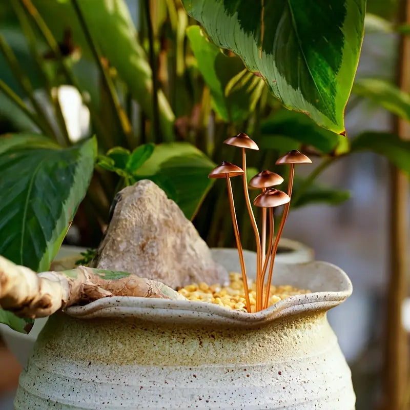 Rustic Copper Mushroom Ornament