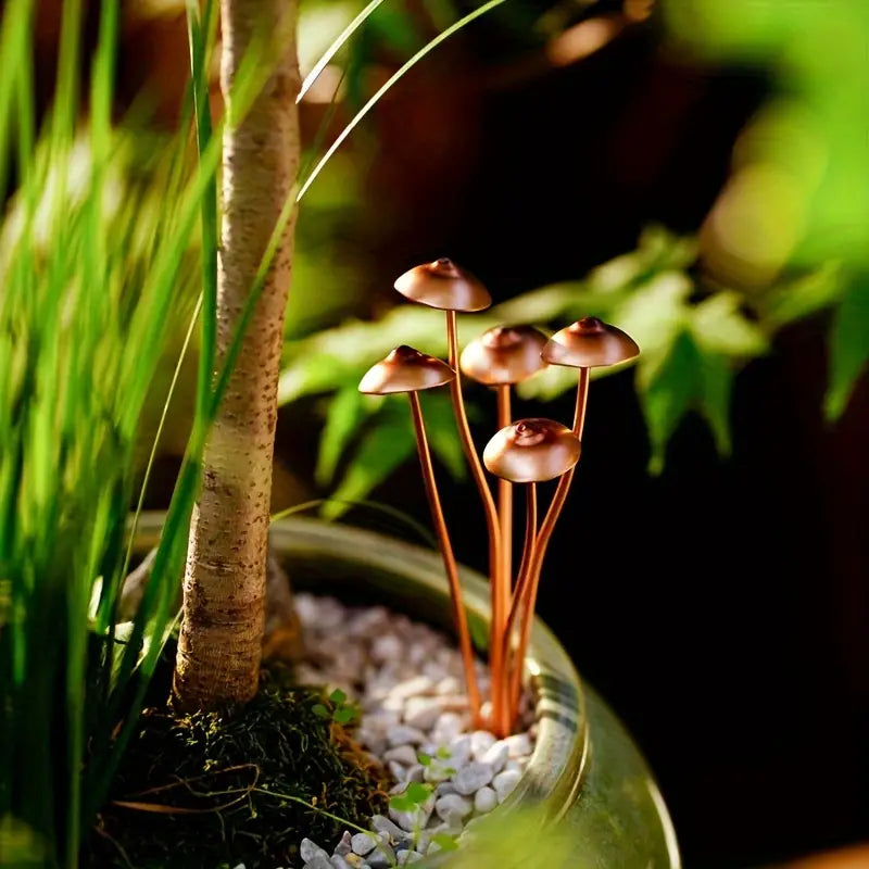 Rustic Copper Mushroom Ornament