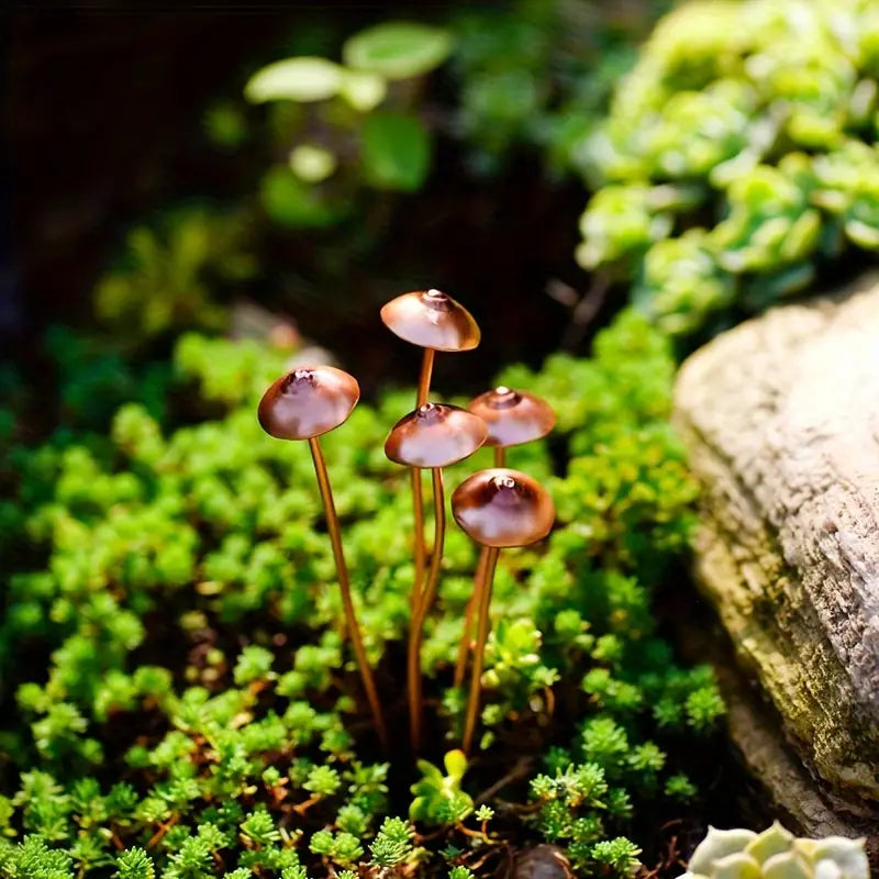 Rustic Copper Mushroom Ornament